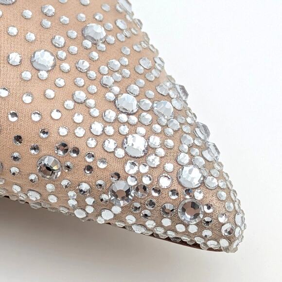 Badgley Mischka Brenna Embellished Slingback Pumps Women's Nude Size US7.5 EU38 - Picture 10 of 13